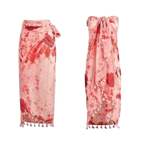 Peter Som Dream Floral Sarong - Rose Quartz - One Size - MSRP $195 - Picture 3 of 8